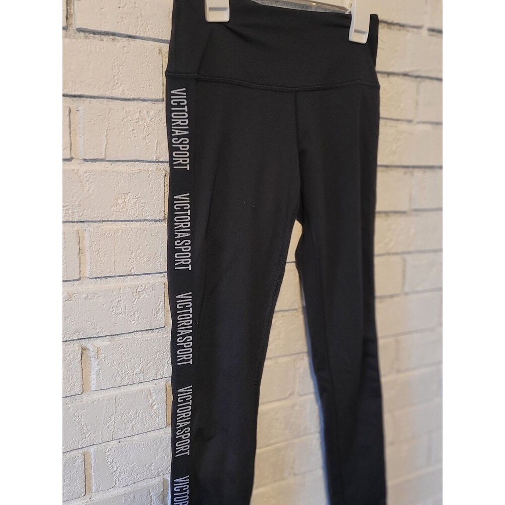 Victoria Sport Knockout Leggings Black Side Logo High Rise XS